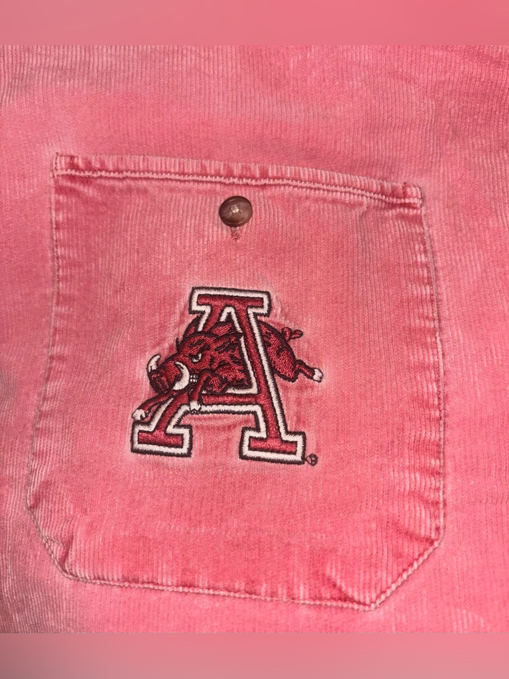 Embroidered Arkansas Razorback Corduroy Button-Up - Picture 2 of 4